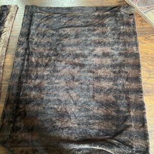 Plush Brown and Black Throw Blanket
